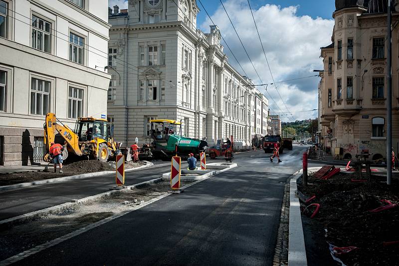 Rekonstrukce ulici Českobratrské v Ostravě, 4. zaří 2017.