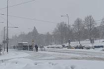 Sníh, komplikace, Ostrava-Poruba, 16. prosince 2022.