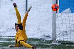 První přípravný zápas Tipsport ligy: Baník Ostrava - 1.SK Prostějov, 8. ledna 2019 v Orlové. Na snímku brankář Filip Jícha z Prostějova.