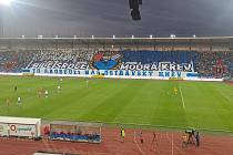 Choeo fanoušků Baníku Ostrava proti Pardubicím (7. října 2023).