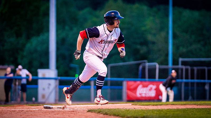 Série závěrečného 7. kola základní části extraligy baseballistů Arrows Ostrava - Sokol Hluboká 3:1, 12:2 a 3:7. Foto: Arrows Ostrava/Ladislav Svěnčík