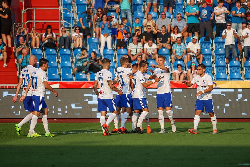 Utkaní 7. kola fotbalové FORTUNA:LIGY: FC Baník Ostrava - 1. FC Slovácko, 23. srpna 2019 v Ostravě. Na snímku radost Baníku.