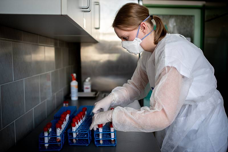 Testování koronaviru v Ostravě, laboratoř AGELLAB. Ilustrační foto.