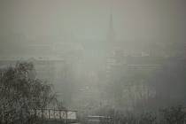 Smog v Ostravě v neděli 7. 12. 2014. 