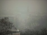 Smog v Ostravě v neděli 7. 12. 2014. 