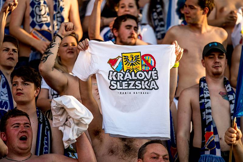 Slezské derby FC Baník Ostrava - Slezský FC Opava, 21. dubna 2019, utkání 29. kola první fotbalové ligy.