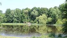Písečný rybník na hranici Klimkovic.