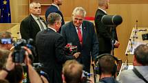 Návštěva prezidenta Miloše Zemana v Moravskoslezském kraji, 15. května 2018 v budově krajského úřadu.