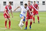 Fotbalisté Baníku Ostrava B porazili na Bazalech v utkání 2. kola MSFL Frýdek-Místek 2:0. Na snímku uprostřed útočník Tomáš Zajíc.