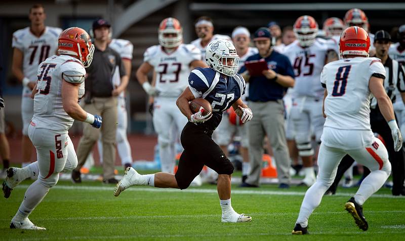 Finále ligy amerického fotbalu, Ostrava Steelers - Prague Lions, 20. července 2019 v Ostravě.