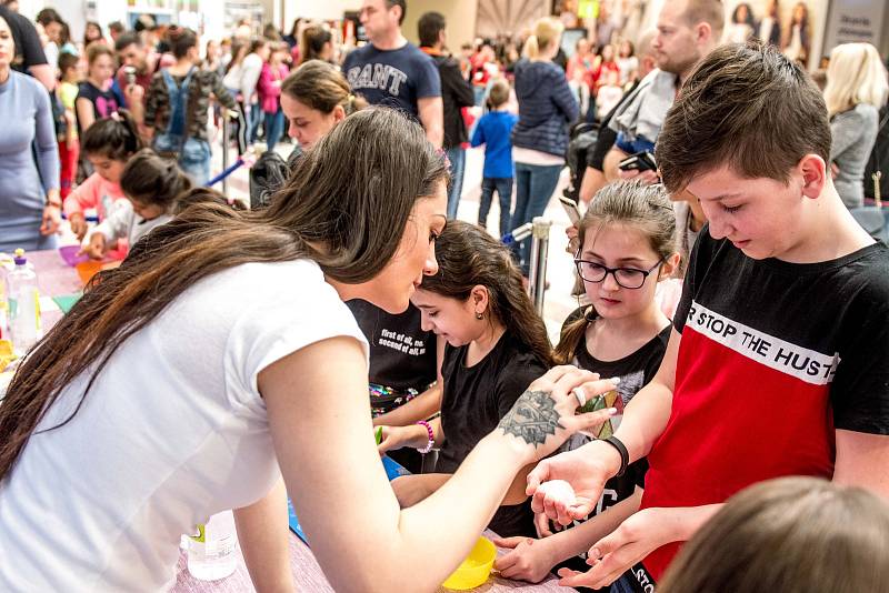 Slizománie v ostravském Obchodním centru Galerie, 5. března 2019.