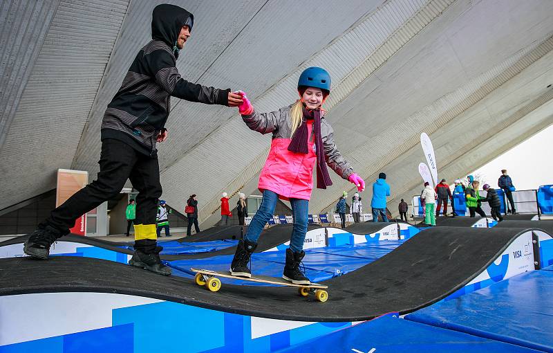 Olympijský festival v Ostravě, neděle 11. února 2018. Disciplína pumptrack.