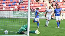 Přátelské utkání Górnik Zabrze - FC Baník Ostrava, 17. července 2021 v Zabrze (PL). (střed) Nemanja Kuzmanovič z Ostravy dává gól.