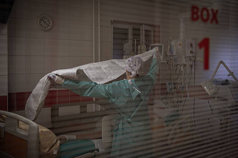 Boj s covidem na ARO jednotce v nemocnici Agel v Ostravě-Vítkovicích. Ilustrační foto.