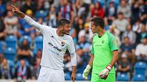 Utkání 1. kola první fotbalové ligy: FC Baník Ostrava - FC Slovan Liberec, 13. července 2019 v Ostravě. Na snímku (zleva) Patrizio Stronati, brankář Liberce Filip Nguyen.