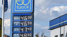 Ostrava, pumpa Euro Oil, cena 31. května