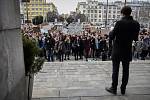 Studenti v Ostravě se 15. března 2019 připojili k celosvětové protestní akci, která má za cíl přimět politiky důsledněji chránit klima a snižovat emise.