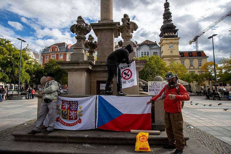 Demonstrace proti vládě na Masarykově náměstí, 28.září 2022, Ostrava.