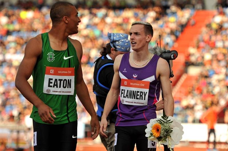 Zlatá tretra Ostrava 2014. Ashton Eaton a Niall Flannery. 