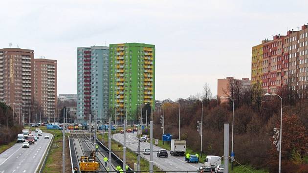 Rekonstrukce tramvajové trati na ulici Horní 7. prosince 2022, Ostrava.