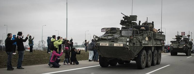 Průjezd americké armády Ostravou.