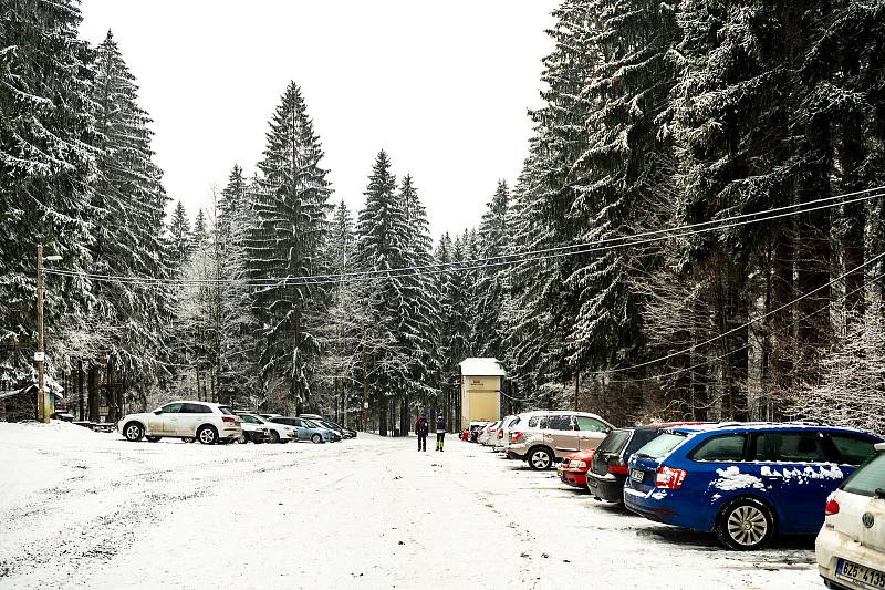 Zimní výstup na Lysou horu v Beskydech. 7. února 2021.