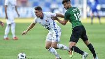 Utkání 1. kola první fotbalové ligy: Baník Ostrava - FK Jablonec, 23. července 2018 v Ostravě. (vlevo) Jánoš Adam a Trávník Michal.