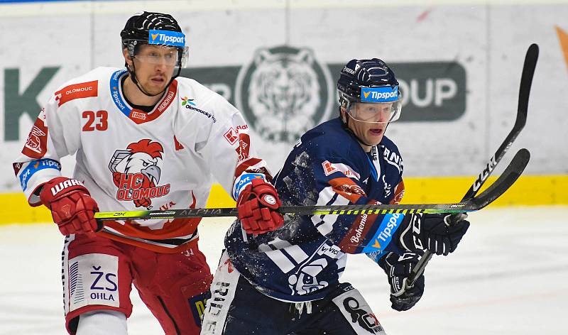 Utkání dohrávky 6. kola extraligy Vítkovice Ridera - Olomouc 24. listopadu v Ostravě (2. třetina).