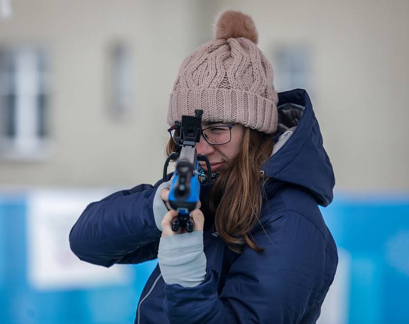 Olympijský festival u Ostravar Arény, neděle 18. února 2018 v Ostravě, biatlonová střelnice