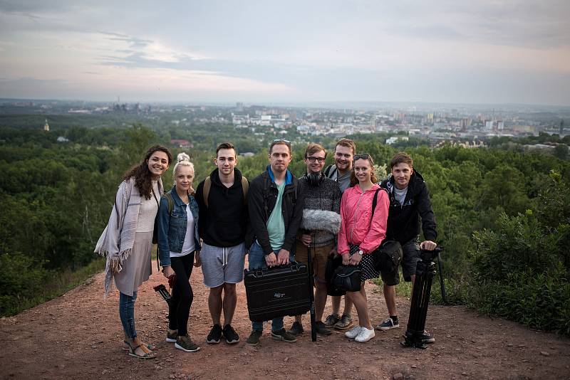 Natáčení studentského filmu Hrozny na haldě Ema, 12. května v Ostravě.