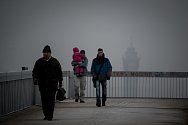 Smogová situace 21. ledna 2019 v Ostravě.
