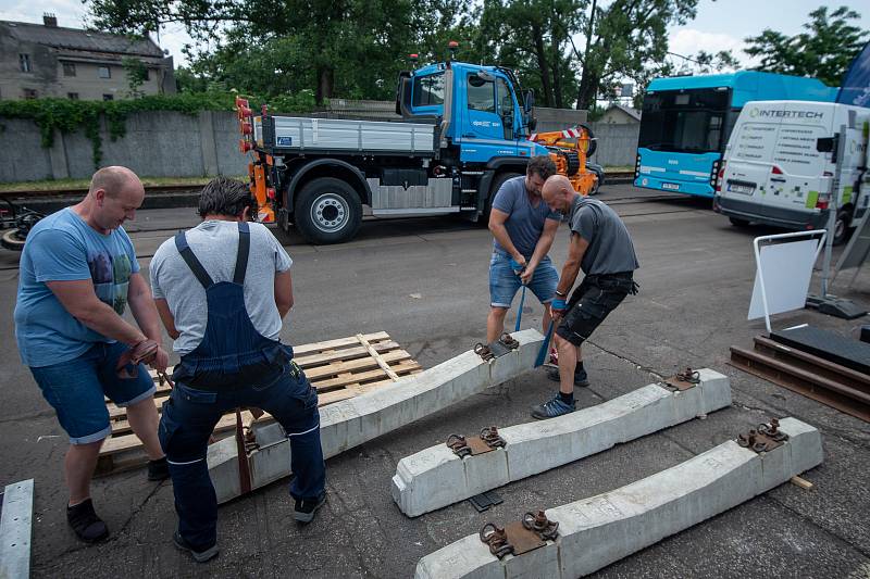 Poslední přípravy na Czech Raildays, 10. června 2019 v Ostravě.