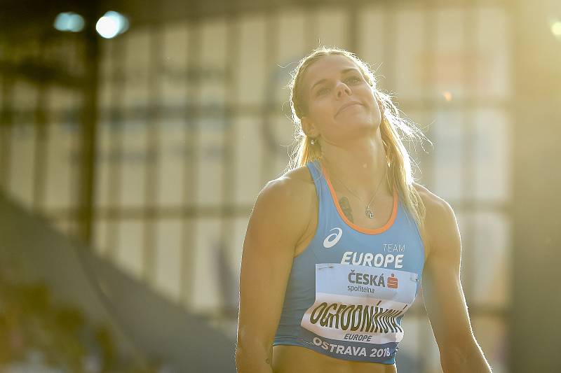 Kontinentální pohár v atletice, oštěp ženy, 9. září 2018 v Ostravě. Nikola Ogrodníková.