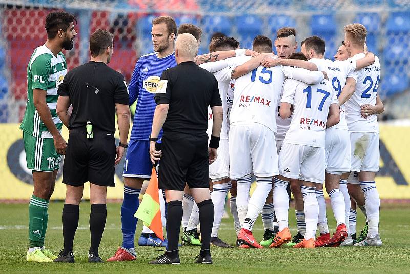 Semifinále fotbalového poháru MOL Cupu: FC Baník Ostrava - Bohemians Praha 1905, 24. dubna 2019 v Ostravě. Na snímku radost Baníku.