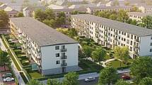 Vizualizace. Nový bytový komplex v Ostravě Rezidence Park Hrabůvka slibuje 176 bytů od 40 až po bezmála 100 metrů čtverečních.