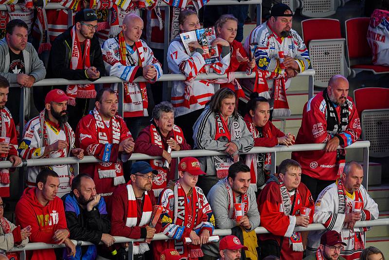Utkání 4. kola hokejové extraligy: HC Oceláři Třinec - HC Vítkovice Ridera, 25, září 2022, Třinec. Fanoušci Třince.