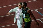 56. ročník atletického mítinku Zlatá tretra, který se konal 28. června 2017 v Ostravě. Na snímku Usain Bolt a Alfonz Juck.