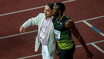 56. ročník atletického mítinku Zlatá tretra, který se konal 28. června 2017 v Ostravě. Na snímku Usain Bolt a Alfonz Juck.