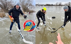 Ministr vnitra Vít Rakušan trénoval hokej na rybníku. Dostane vysněné laso z Vítkovic?