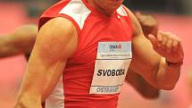 Mezinárodní halový atletický mítink EEA Czech Indoor Gala 25. ledna 2018 v Ostravě. (střed) Svoboda.