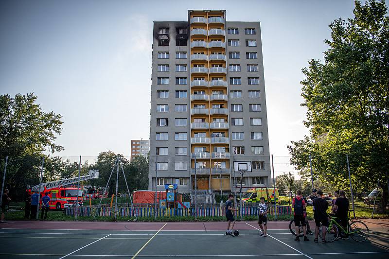 Záběry z místa tragického požáru v Bohumíně, sobota 8. srpna 2020.