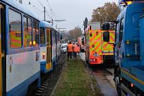 Nehoda, Ostrava-Poruba, zásah hasičů, 2. listopadu 2021.