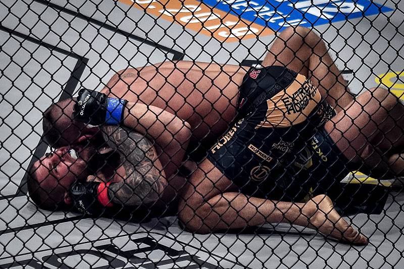 MMA Octagon 11 v Ostravar aréně, 16. března 2019 v Ostravě. Na snímku (v červeném) Karlos Vémola proti Pawel Brandýs.