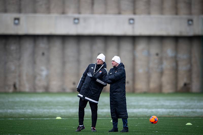 První trénink zimní přípravy fotbalistů Baníku Ostrava.