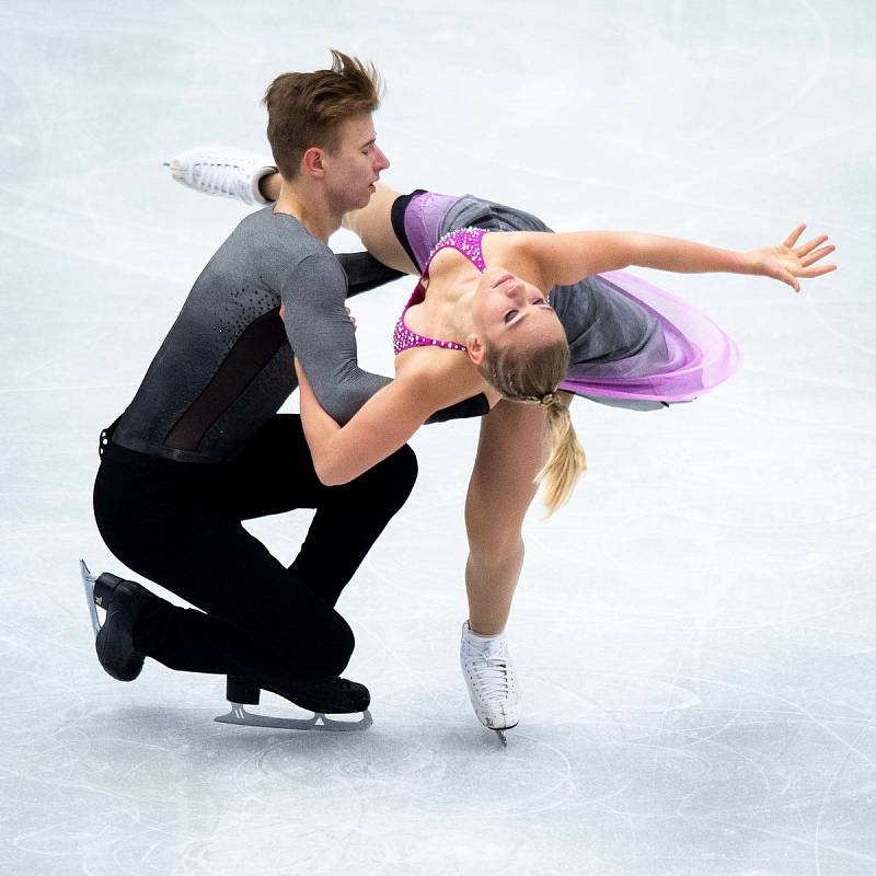 Taneční pár Natálie a Filip Taschlerovi v Ostravě na Grand Prix juniorů 2018, mezinárodním mistrovství čtyř zemí 2019 a reprezentačních prověrkách 2020 a 2021.