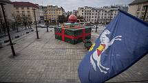 Vánoční výzdoba na Prokešově náměstí v Ostravě, 24. listopadu 2021.