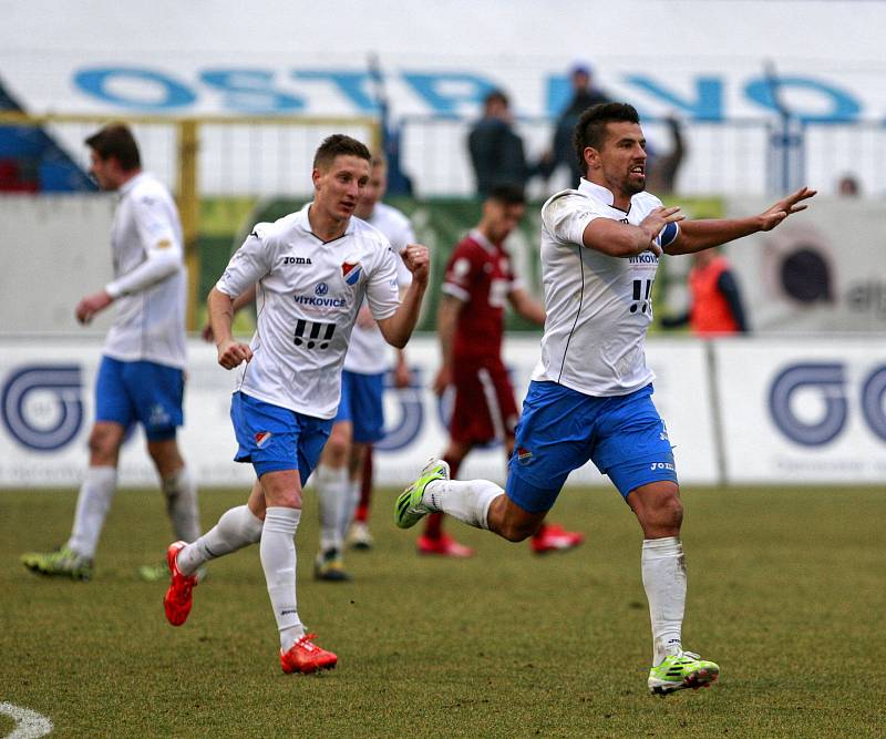 Milan Baroš slaví gól do sítě pražské Sparty v ligovém zápase. 28. 2. 2015.