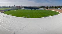 Stadion Bazaly těsně před dokončením, 7. října 2019 v Ostravě.