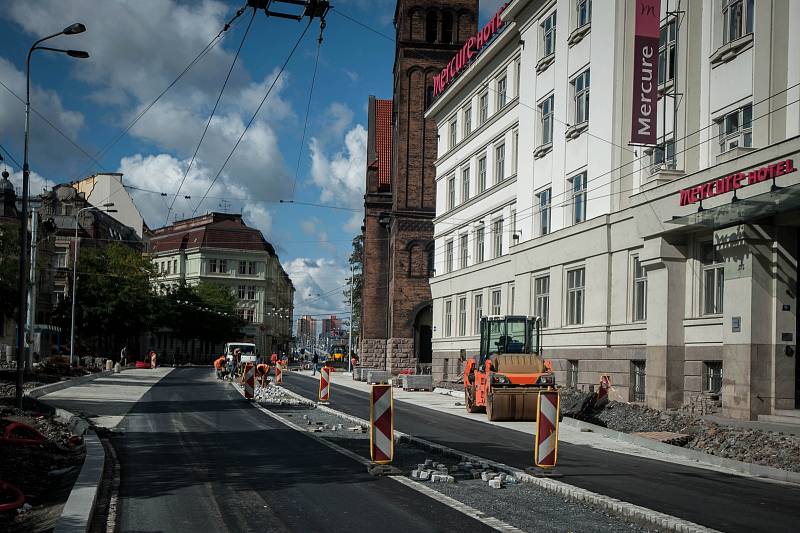 Rekonstrukce ulici Českobratrské v Ostravě, 4. zaří 2017.