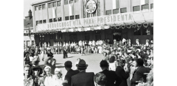Uvítání prezidenta Beneše před družstvem Budoucnost 18. 7. 1946.